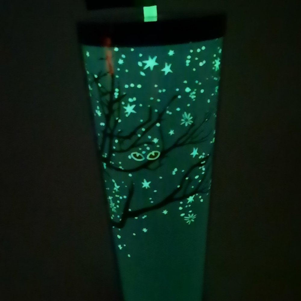 Starbucks Halloween 2022 Tree & Eyes Glow in the Dark Cold Cup Tumbler 24oz